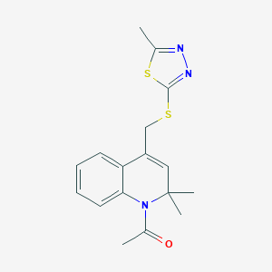 molecular formula C17H19N3OS2 B432050 1-[2,2-Dimethyl-4-[(5-methyl-1,3,4-thiadiazol-2-yl)sulfanylmethyl]quinolin-1-yl]ethanone CAS No. 577961-80-9