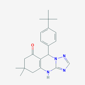 molecular formula C21H26N4O B432051 9-(4-tert-butylphenyl)-6,6-dimethyl-5,6,7,9-tetrahydro[1,2,4]triazolo[5,1-b]quinazolin-8(4H)-one CAS No. 573933-72-9