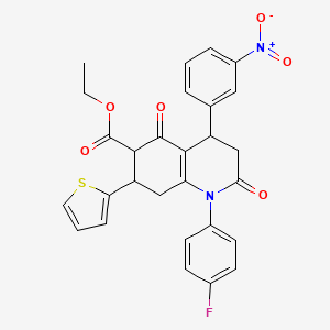 ETHYL 1-(4-FLUOROPHENYL)-4-(3-NITROPHENYL)-2,5-DIOXO-7-(2-THIENYL)-1,2,3,4,5,6,7,8-OCTAHYDRO-6-QUINOLINECARBOXYLATE