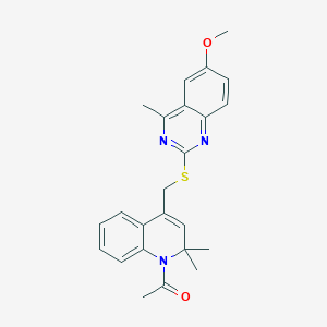 molecular formula C24H25N3O2S B432054 2-{[(1-Acetyl-2,2-dimethyl-1,2-dihydro-4-quinolinyl)methyl]sulfanyl}-6-methoxy-4-methylquinazoline CAS No. 664971-66-8