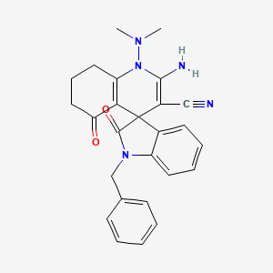 2'-amino-1-benzyl-1'-(dimethylamino)-2,5'-dioxo-1,2,5',6',7',8'-hexahydro-1'H-spiro[indole-3,4'-quinoline]-3'-carbonitrile