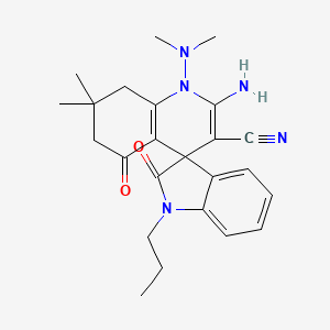 2'-amino-1'-(dimethylamino)-7',7'-dimethyl-2,5'-dioxo-1-propyl-1,2,5',6',7',8'-hexahydro-1'H-spiro[indole-3,4'-quinoline]-3'-carbonitrile