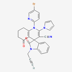 1'-(5-bromopyridin-2-yl)-2,5'-dioxo-1-prop-2-yn-1-yl-2'-(1H-pyrrol-1-yl)-1,2,5',6',7',8'-hexahydro-1'H-spiro[indole-3,4'-quinoline]-3'-carbonitrile