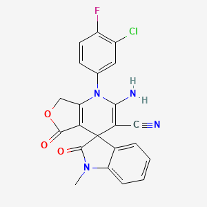 2-amino-1-(3-chloro-4-fluorophenyl)-1'-methyl-2',5-dioxo-1',2',5,7-tetrahydro-1H-spiro[furo[3,4-b]pyridine-4,3'-indole]-3-carbonitrile