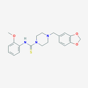 molecular formula C20H23N3O3S B432064 4-(1,3-苯并二氧杂环-5-基甲基)-N-(2-甲氧基苯基)-1-哌嗪甲硫代酰胺 CAS No. 516457-93-5