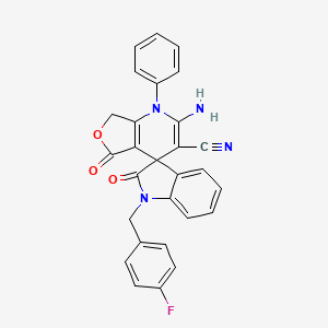 2-amino-1'-(4-fluorobenzyl)-2',5-dioxo-1-phenyl-1',2',5,7-tetrahydro-1H-spiro[furo[3,4-b]pyridine-4,3'-indole]-3-carbonitrile