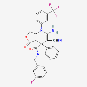 2-amino-1'-(3-fluorobenzyl)-2',5-dioxo-1-[3-(trifluoromethyl)phenyl]-1',2',5,7-tetrahydro-1H-spiro[furo[3,4-b]pyridine-4,3'-indole]-3-carbonitrile