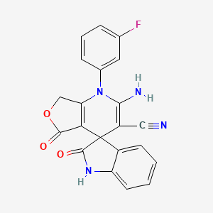 2-amino-1-(3-fluorophenyl)-2',5-dioxo-1',2',5,7-tetrahydro-1H-spiro[furo[3,4-b]pyridine-4,3'-indole]-3-carbonitrile