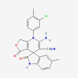 molecular formula C23H17ClN4O3 B4320686 2-amino-1-(3-chloro-4-methylphenyl)-5'-methyl-2',5-dioxo-1',2',5,7-tetrahydro-1H-spiro[furo[3,4-b]pyridine-4,3'-indole]-3-carbonitrile 