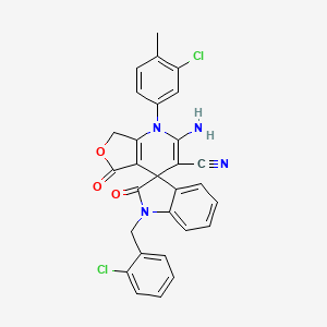 2-amino-1'-(2-chlorobenzyl)-1-(3-chloro-4-methylphenyl)-2',5-dioxo-1',2',5,7-tetrahydro-1H-spiro[furo[3,4-b]pyridine-4,3'-indole]-3-carbonitrile