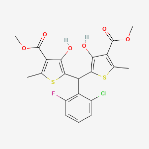 dimethyl 5,5'-[(2-chloro-6-fluorophenyl)methylene]bis(4-hydroxy-2-methylthiophene-3-carboxylate)