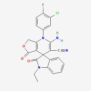 2-amino-1-(3-chloro-4-fluorophenyl)-1'-ethyl-2',5-dioxo-1',2',5,7-tetrahydro-1H-spiro[furo[3,4-b]pyridine-4,3'-indole]-3-carbonitrile