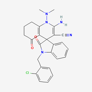 2'-amino-1-(2-chlorobenzyl)-1'-(dimethylamino)-2,5'-dioxo-1,2,5',6',7',8'-hexahydro-1'H-spiro[indole-3,4'-quinoline]-3'-carbonitrile