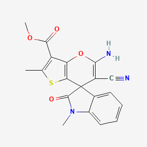 methyl 5'-amino-6'-cyano-1,2'-dimethyl-2-oxo-1,2-dihydrospiro[indole-3,7'-thieno[3,2-b]pyran]-3'-carboxylate