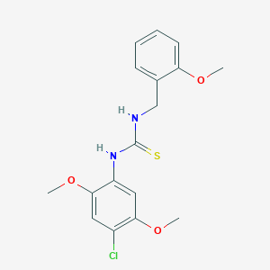 molecular formula C17H19ClN2O3S B432074 1-(4-Chloro-2,5-dimethoxyphenyl)-3-(2-methoxybenzyl)thiourea CAS No. 516459-45-3