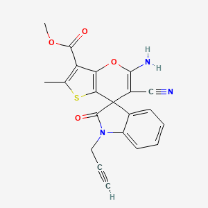 methyl 5'-amino-6'-cyano-2'-methyl-2-oxo-1-prop-2-yn-1-yl-1,2-dihydrospiro[indole-3,7'-thieno[3,2-b]pyran]-3'-carboxylate