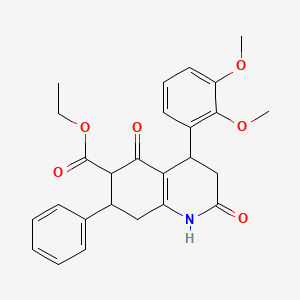 ethyl 4-(2,3-dimethoxyphenyl)-2,5-dioxo-7-phenyl-1,2,3,4,5,6,7,8-octahydroquinoline-6-carboxylate