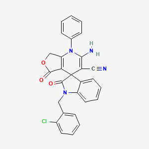 molecular formula C28H19ClN4O3 B4320788 2-amino-1'-(2-chlorobenzyl)-2',5-dioxo-1-phenyl-1',2',5,7-tetrahydro-1H-spiro[furo[3,4-b]pyridine-4,3'-indole]-3-carbonitrile 