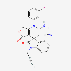 2-amino-1-(3-fluorophenyl)-2',5-dioxo-1'-prop-2-yn-1-yl-1',2',5,7-tetrahydro-1H-spiro[furo[3,4-b]pyridine-4,3'-indole]-3-carbonitrile