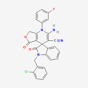 2-amino-1'-(2-chlorobenzyl)-1-(3-fluorophenyl)-2',5-dioxo-1',2',5,7-tetrahydro-1H-spiro[furo[3,4-b]pyridine-4,3'-indole]-3-carbonitrile