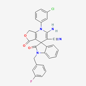 2-amino-1-(3-chlorophenyl)-1'-(3-fluorobenzyl)-2',5-dioxo-1',2',5,7-tetrahydro-1H-spiro[furo[3,4-b]pyridine-4,3'-indole]-3-carbonitrile