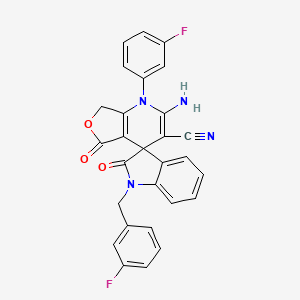 molecular formula C28H18F2N4O3 B4320826 2-amino-1'-(3-fluorobenzyl)-1-(3-fluorophenyl)-2',5-dioxo-1',2',5,7-tetrahydro-1H-spiro[furo[3,4-b]pyridine-4,3'-indole]-3-carbonitrile 