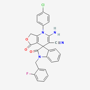 2-amino-1-(4-chlorophenyl)-1'-(2-fluorobenzyl)-2',5-dioxo-1',2',5,7-tetrahydro-1H-spiro[furo[3,4-b]pyridine-4,3'-indole]-3-carbonitrile