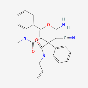 2'-Amino-6'-methyl-2,5'-dioxo-1-(prop-2-en-1-yl)-1,2,5',6'-tetrahydrospiro[indole-3,4'-pyrano[3,2-c]quinoline]-3'-carbonitrile