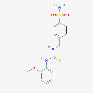 molecular formula C15H17N3O3S2 B432086 4-({[(2-Methoxyanilino)carbothioyl]amino}methyl)benzenesulfonamide CAS No. 479714-12-0