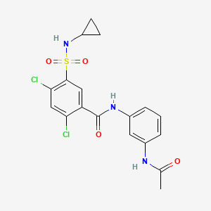 N-(3-acetamidophenyl)-2,4-dichloro-5-(cyclopropylsulfamoyl)benzamide