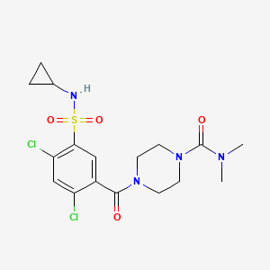 4-{2,4-dichloro-5-[(cyclopropylamino)sulfonyl]benzoyl}-N,N-dimethylpiperazine-1-carboxamide