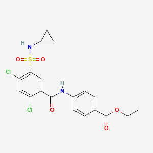 ethyl 4-({2,4-dichloro-5-[(cyclopropylamino)sulfonyl]benzoyl}amino)benzoate