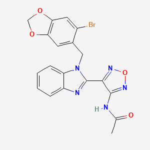 N-(4-{1-[(6-BROMO-2H-1,3-BENZODIOXOL-5-YL)METHYL]-1H-1,3-BENZODIAZOL-2-YL}-1,2,5-OXADIAZOL-3-YL)ACETAMIDE