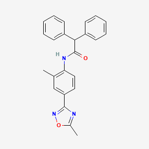 molecular formula C24H21N3O2 B4321052 N-[2-methyl-4-(5-methyl-1,2,4-oxadiazol-3-yl)phenyl]-2,2-diphenylacetamide 