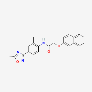 molecular formula C22H19N3O3 B4321056 N-[2-methyl-4-(5-methyl-1,2,4-oxadiazol-3-yl)phenyl]-2-(2-naphthyloxy)acetamide 