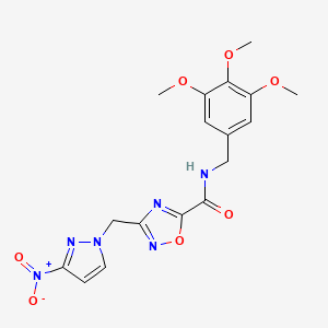 3-[(3-nitro-1H-pyrazol-1-yl)methyl]-N-(3,4,5-trimethoxybenzyl)-1,2,4-oxadiazole-5-carboxamide