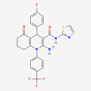 2-amino-4-(4-fluorophenyl)-5-oxo-N-1,3-thiazol-2-yl-1-[4-(trifluoromethyl)phenyl]-1,4,5,6,7,8-hexahydroquinoline-3-carboxamide