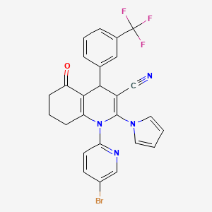 1-(5-BROMO-2-PYRIDYL)-5-OXO-2-(1H-PYRROL-1-YL)-4-[3-(TRIFLUOROMETHYL)PHENYL]-1,4,5,6,7,8-HEXAHYDRO-3-QUINOLINECARBONITRILE