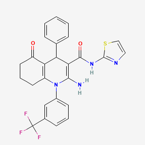 2-amino-5-oxo-4-phenyl-N-1,3-thiazol-2-yl-1-[3-(trifluoromethyl)phenyl]-1,4,5,6,7,8-hexahydroquinoline-3-carboxamide