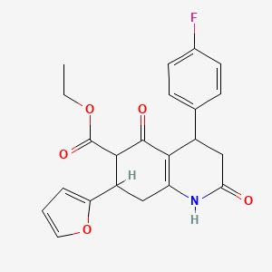 ETHYL 4-(4-FLUOROPHENYL)-7-(2-FURYL)-2,5-DIOXO-1,2,3,4,5,6,7,8-OCTAHYDRO-6-QUINOLINECARBOXYLATE