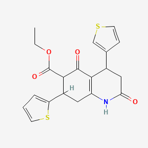 ethyl 2,5-dioxo-7-(2-thienyl)-4-(3-thienyl)-1,2,3,4,5,6,7,8-octahydroquinoline-6-carboxylate