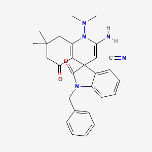 2'-amino-1-benzyl-1'-(dimethylamino)-7',7'-dimethyl-2,5'-dioxo-1,2,5',6',7',8'-hexahydro-1'H-spiro[indole-3,4'-quinoline]-3'-carbonitrile