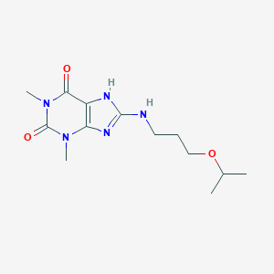 molecular formula C13H21N5O3 B432113 8-[(3-isopropoxypropyl)amino]-1,3-dimethyl-3,7-dihydro-1H-purine-2,6-dione CAS No. 516455-45-1