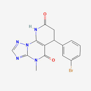 molecular formula C15H12BrN5O2 B4321146 6-(3-bromophenyl)-4-methyl-6,9-dihydropyrido[3,2-e][1,2,4]triazolo[1,5-a]pyrimidine-5,8(4H,7H)-dione 