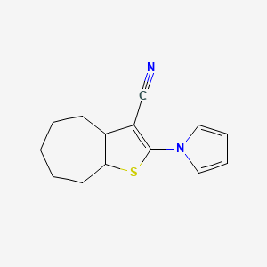 molecular formula C14H14N2S B4321161 2-(1H-pyrrol-1-yl)-5,6,7,8-tetrahydro-4H-cyclohepta[b]thiophene-3-carbonitrile CAS No. 728882-86-8