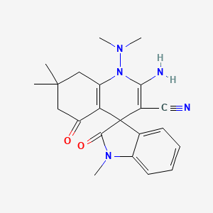 2'-amino-1'-(dimethylamino)-1,7',7'-trimethyl-2,5'-dioxo-1,2,5',6',7',8'-hexahydro-1'H-spiro[indole-3,4'-quinoline]-3'-carbonitrile