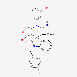 2-amino-1'-(4-fluorobenzyl)-1-(3-fluorophenyl)-2',5-dioxo-1',2',5,7-tetrahydro-1H-spiro[furo[3,4-b]pyridine-4,3'-indole]-3-carbonitrile