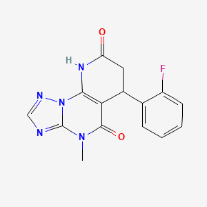 molecular formula C15H12FN5O2 B4321185 6-(2-fluorophenyl)-4-methyl-6,9-dihydropyrido[3,2-e][1,2,4]triazolo[1,5-a]pyrimidine-5,8(4H,7H)-dione 