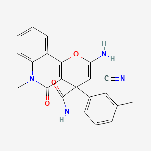 2'-amino-5,6'-dimethyl-2,5'-dioxo-1,2,5',6'-tetrahydrospiro[indole-3,4'-pyrano[3,2-c]quinoline]-3'-carbonitrile