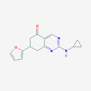 molecular formula C15H15N3O2 B432121 2-(cyclopropylamino)-7-(2-furyl)-7,8-dihydro-5(6H)-quinazolinone CAS No. 515874-78-9